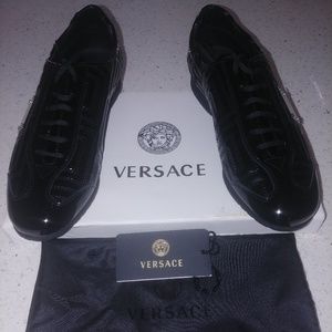 VERSACE Women's/Unisex's Sneakers Black Patent
